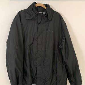 Men's Black Eddy Bauer Rain Coat in Tall XXXL